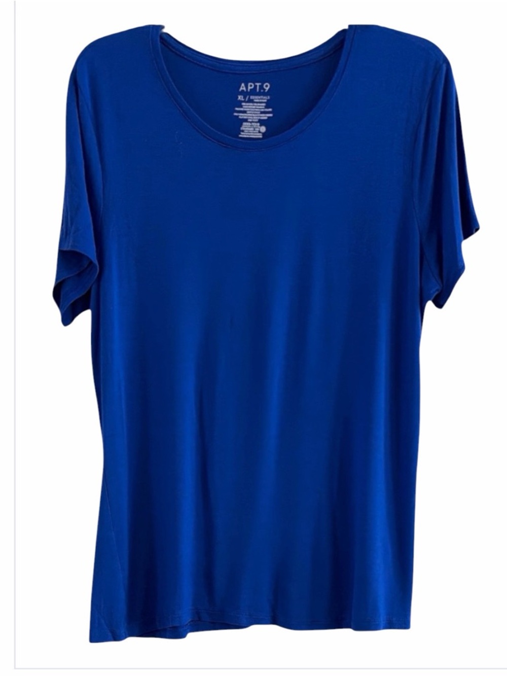 Apt. 9 Modern Essentials Royal Blue Scoop Neck T-Shirt Short Sleeve Top XL